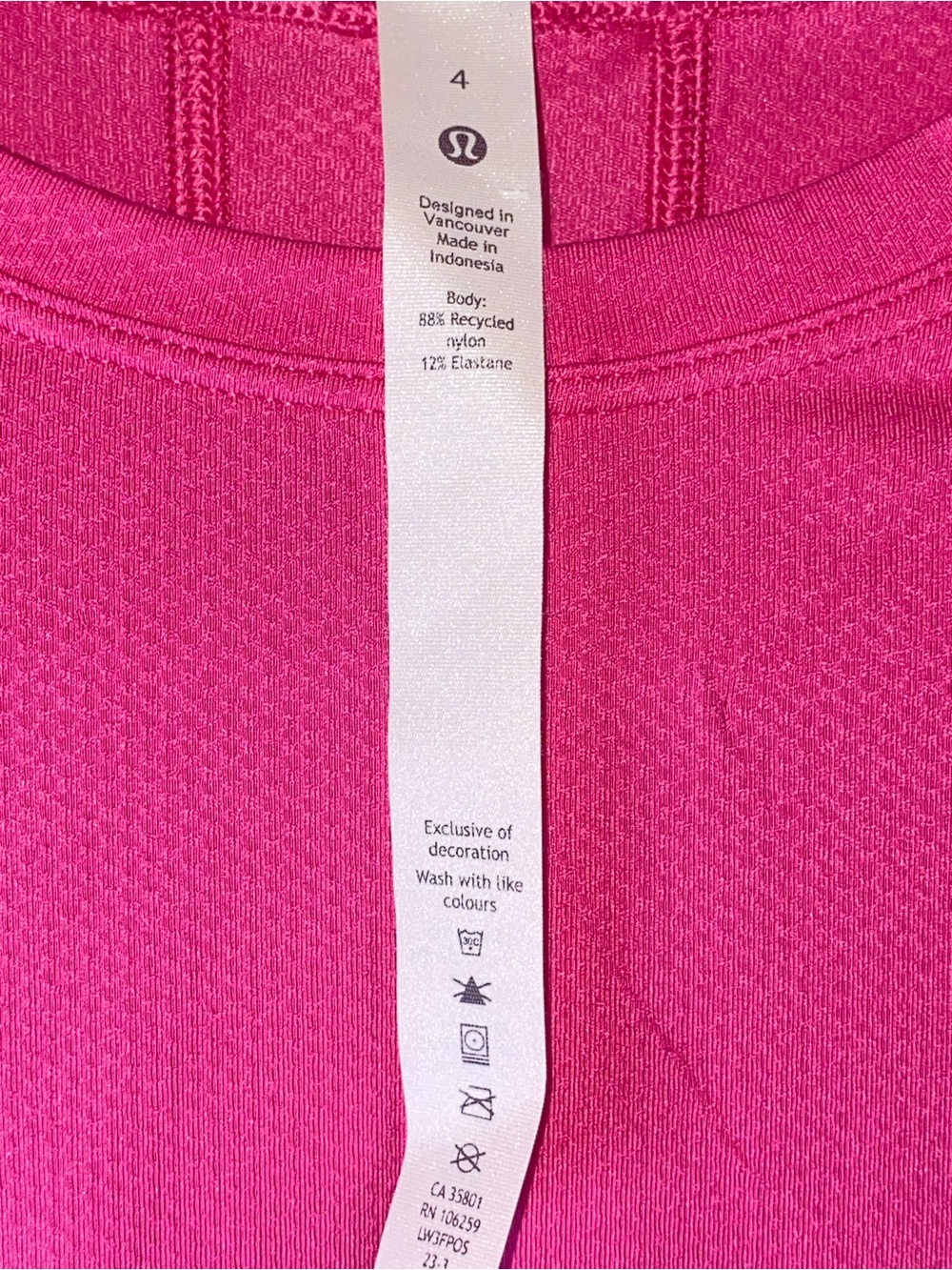 Lululemon Athletica Cropped relaxed fit Tee - Sonic Pink - Size 4 - Picture 5 of 5